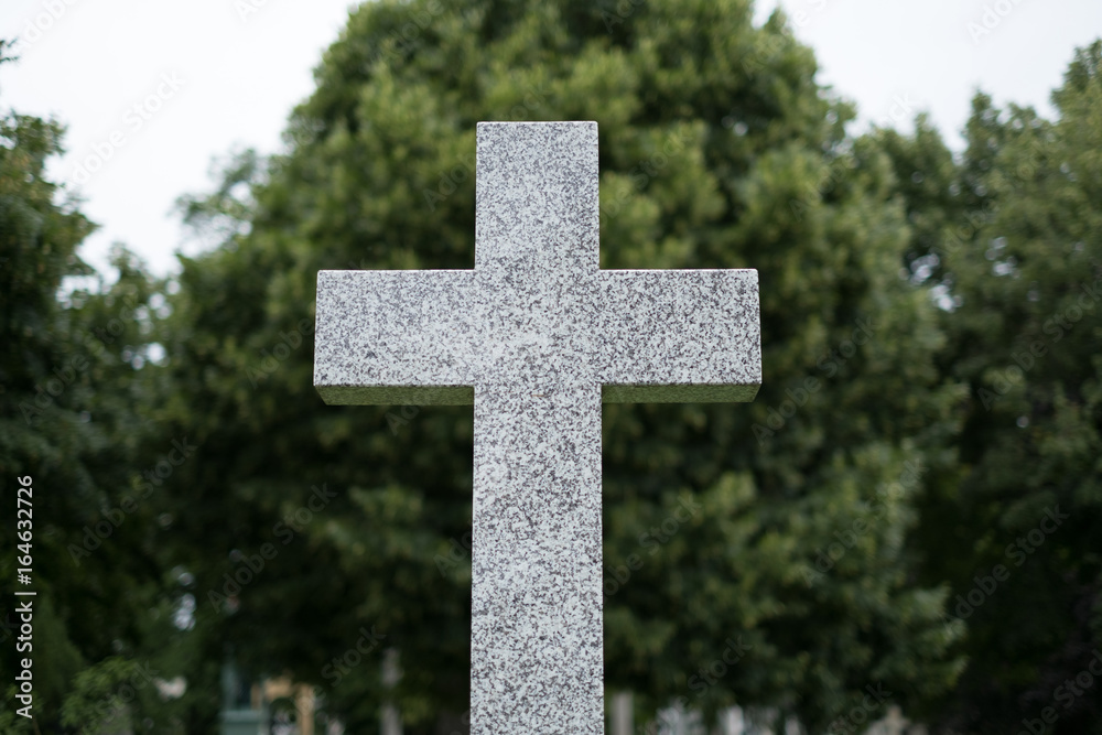  gravestone, stone cross on cemetery -graveyard