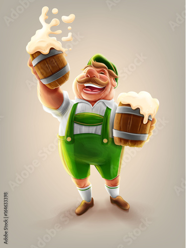 cartoon man with beer