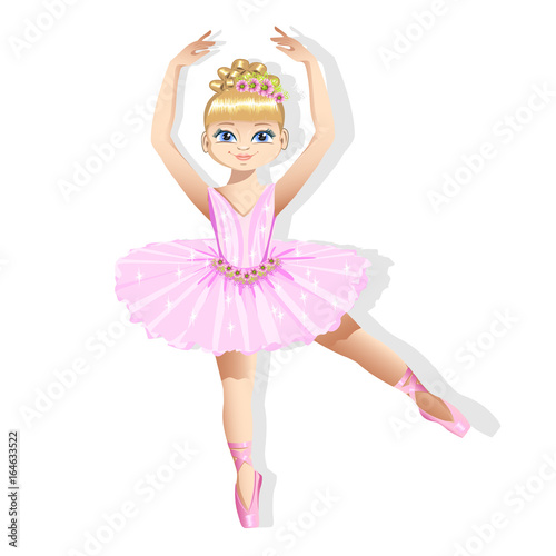 sweet little ballerina in a shiny dress