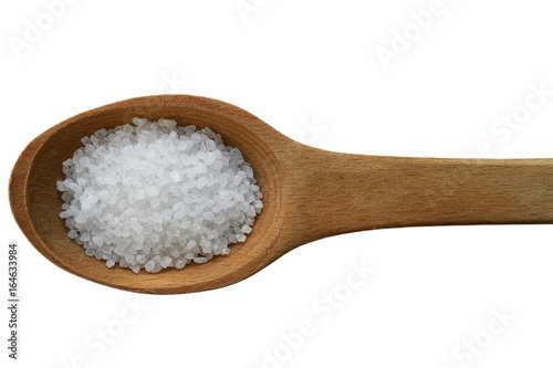 sea salt in a wooden spoon