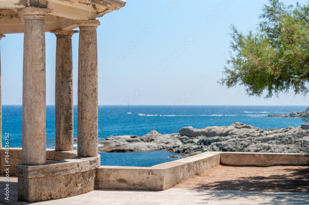 Ancient columns in coast
