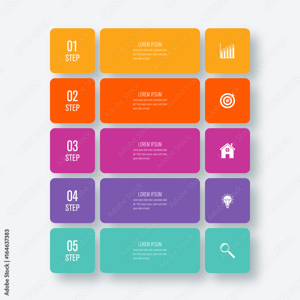 Vector illustration infographic five options Vector illustration infographic five options