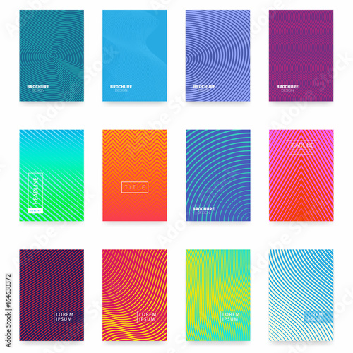Business brochure cover design. Abstract geometric template. Set of minimal covers design