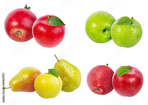 Fototapeta Naklejka Na Ścianę i Meble -  apples and pear isolated on white