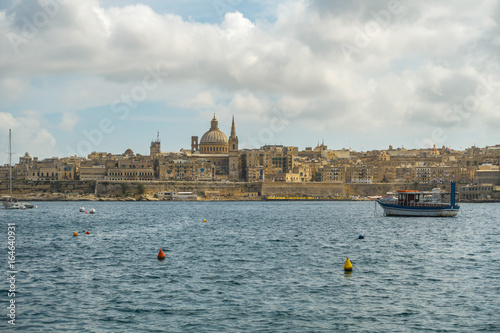 Valletta cityscape with Basilica Our Lady of Mount Carmel, Malta photo