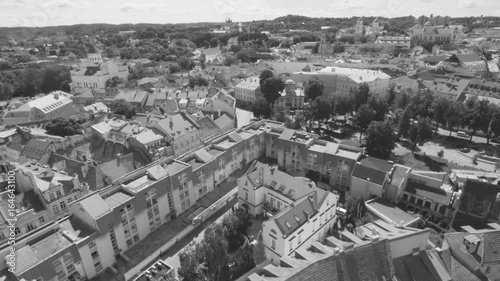 VILNIUS, LITHUANIA. Aerial view at Vilnius old town from the church tower photo