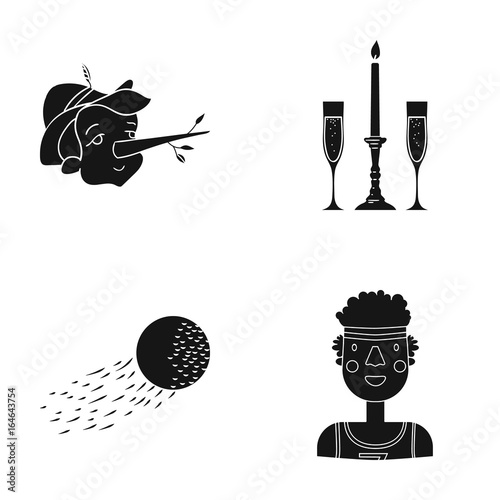 african, sport, entertainment and other web icon in black style. universe, man, sportsman icons in set collection.