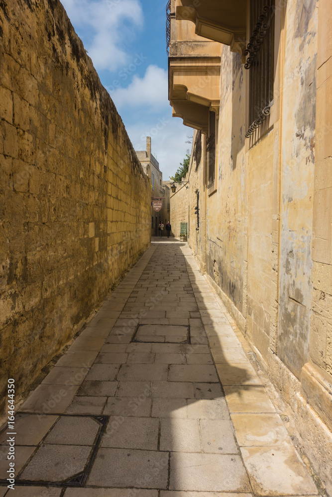 A typical paved street in Mdina, the old capital of Malta