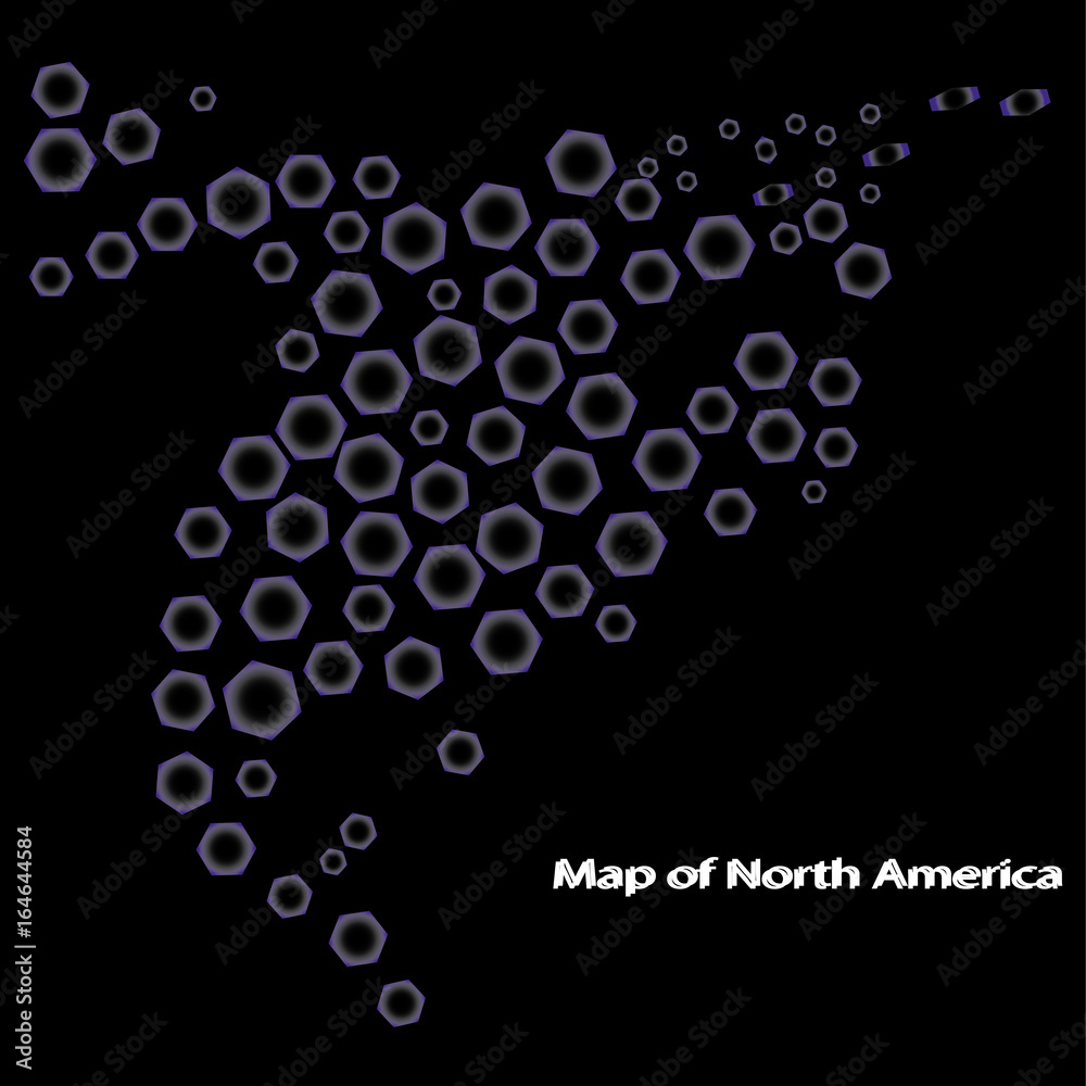 Map of North America Canada Costa Rica Cuba Mexico USA