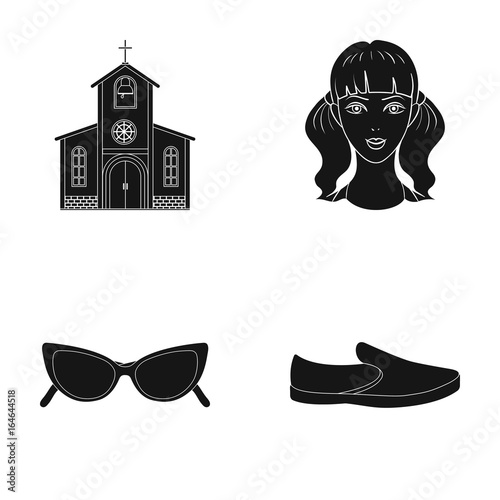leather, cosmetology, hairdresser and other web icon in black style.accessories, shoes, outsole icons in set collection.