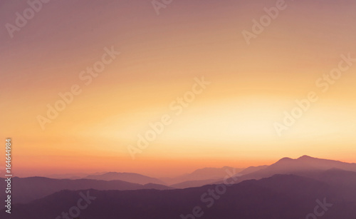 beautiful panoramic landscape of Himalayan mountains at sunset, nature in Pokhara, Nepal