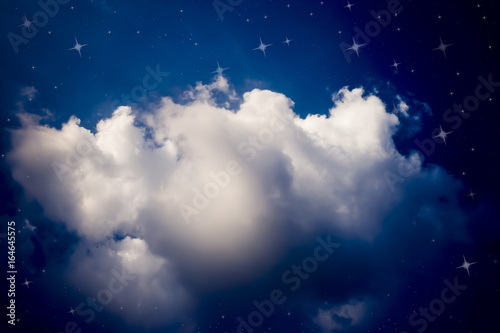 Stars night sky and clouds background illustration © panupong1982