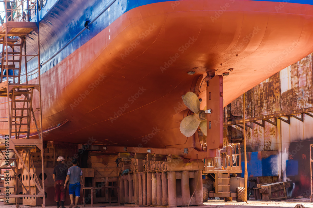 Ship in dock for repair