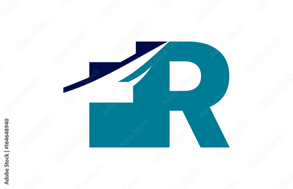 FR Negative Space Square Letter Logo FR Negative Space Square Letter Logo