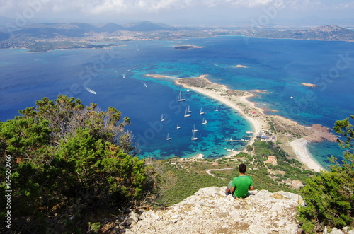 Obraz na płótnie Trekking in Sardinia: to the summit of Tavolara Island. w salonie