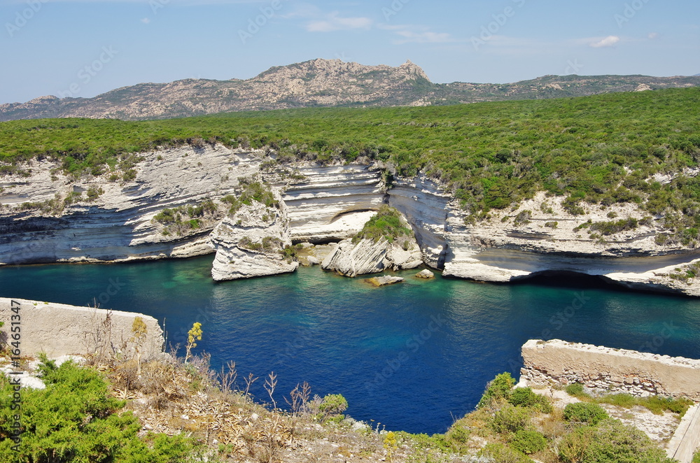 The gulf of Bonifacio offers a natural harbour for the boats.