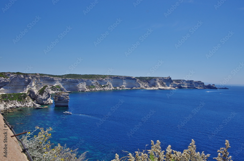 The white cliffs of Bonifacio, Corsica.