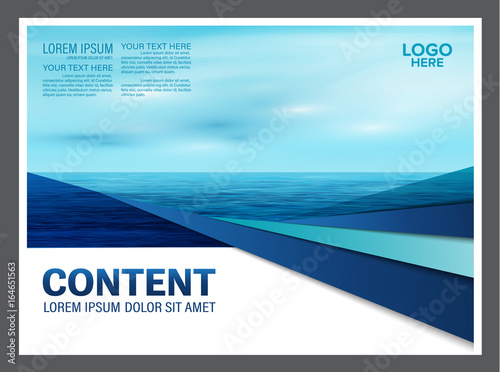summer seascape brochure flyer mock up template layout for tourism travel