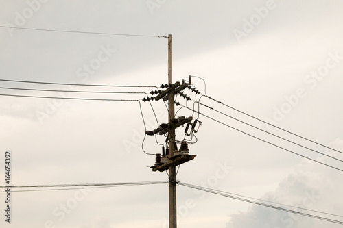 Power poles in the evening