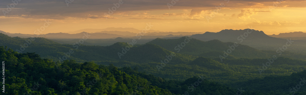 Mountain with warm light