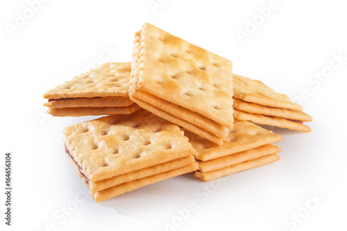 Tasty biscuits isolated on white background.