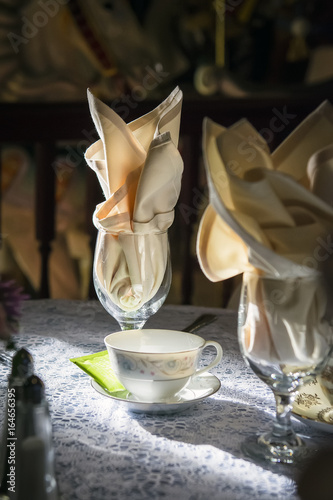 Tea Party Place Setting For Wedding Reception Tables