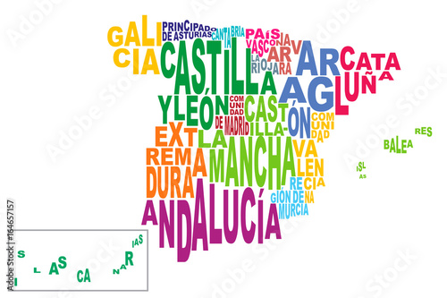 Provinces of Spain word cloud with Canaries