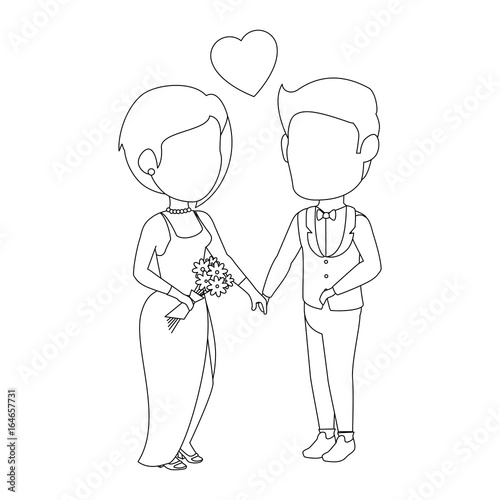 isolated cute newlywed couple icon vector illustration graphic design © Gstudio