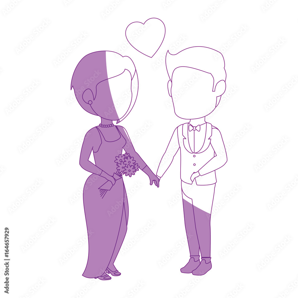 isolated cute newlywed couple icon vector illustration graphic design