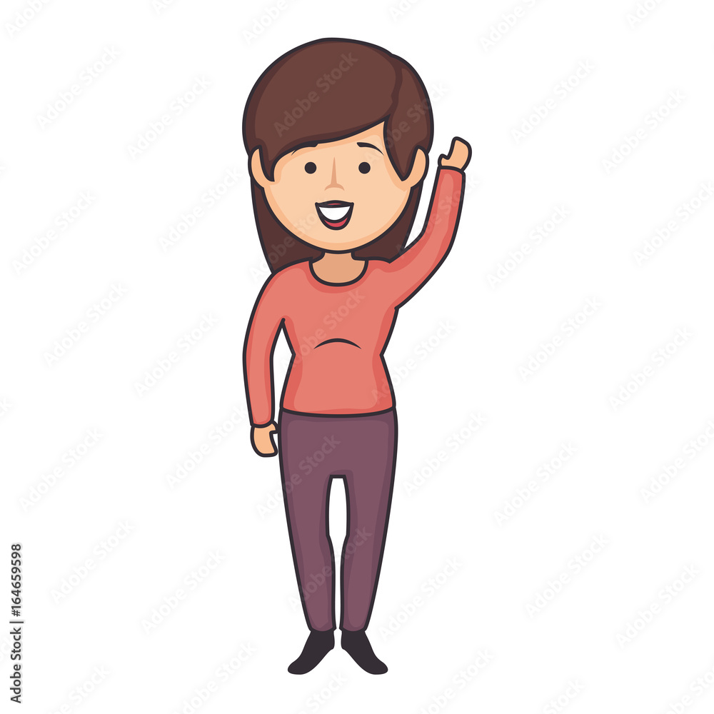 cartoon happy woman icon over white background colorful design vector illustration cartoon happy woman icon over white background colorful design vector illustration