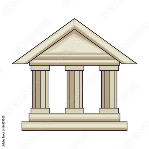 bank building icon over white background vector illustration