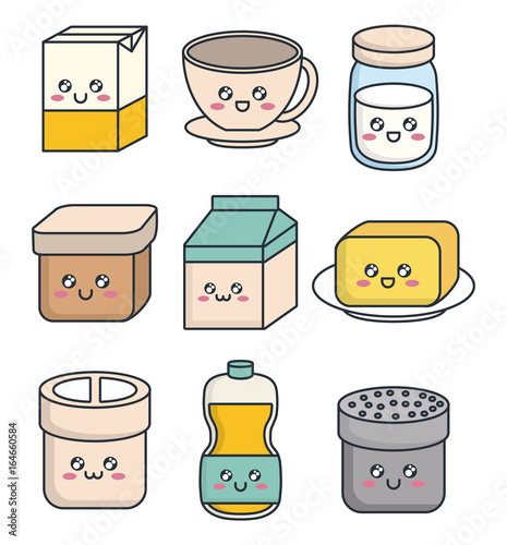kawaii breakfast food design