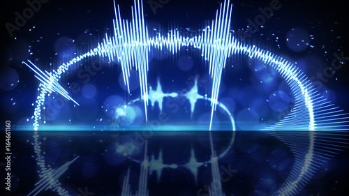 Blue audio waveform abstrac...