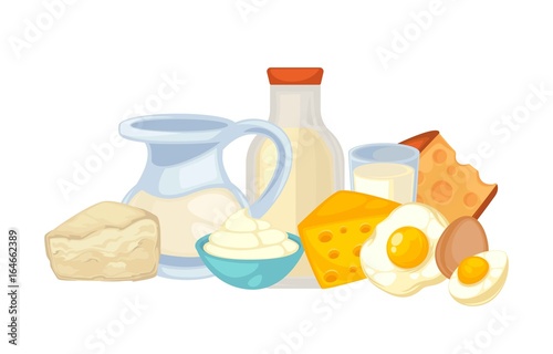 Delicious nutritious natural organic fresh food isolated illustration