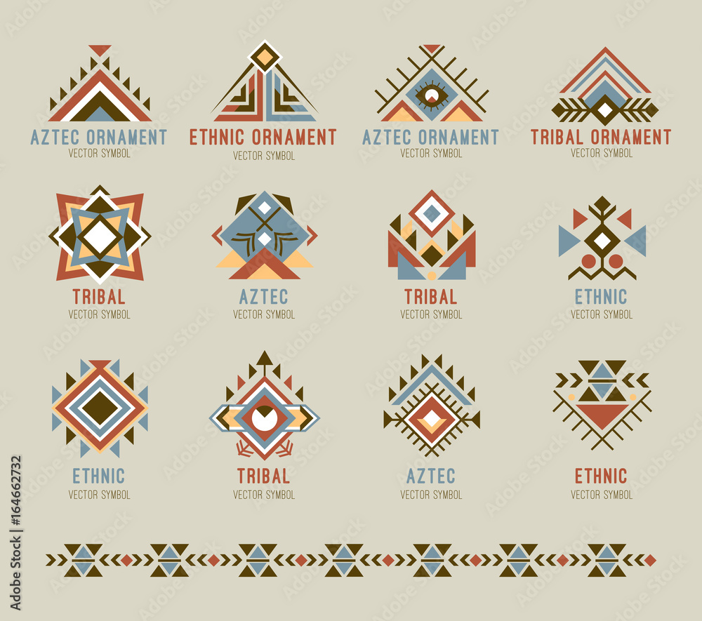 Tribal native pattern set Tribal native pattern set
