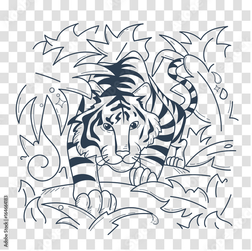 silhouetteTiger icon in nature