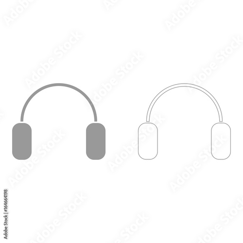Headphone the grey set icon .