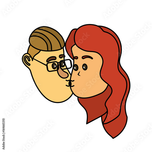 avatar couple face kissing with hairstyle design photo