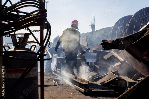 Metal welding and cutting in industrial ship yard - Durban, South Africa 3