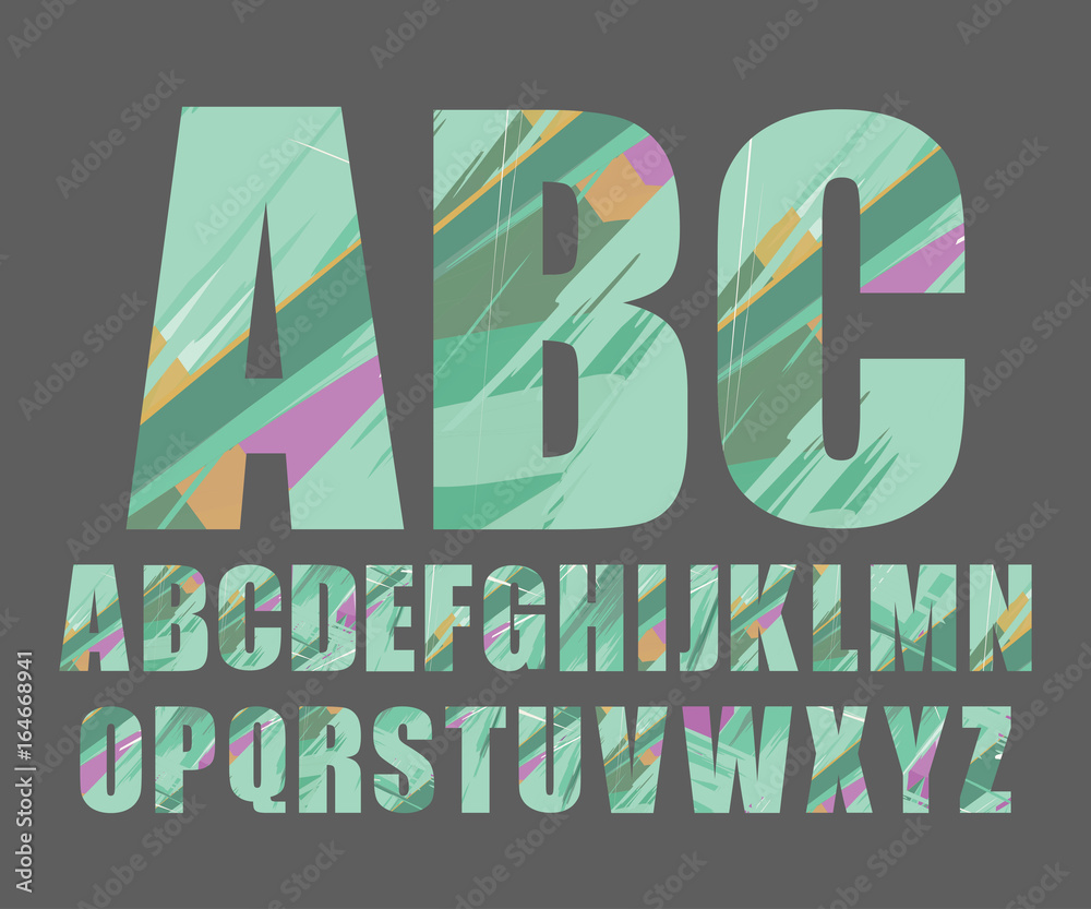 Fototapeta premium Decorative alphabet vector font.