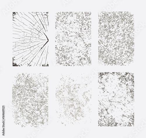 Set of grunge textures. Abstract vector template. Overlay illustration over any image to create grungy effect.