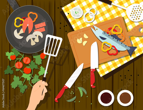 Cooking Top view illustration