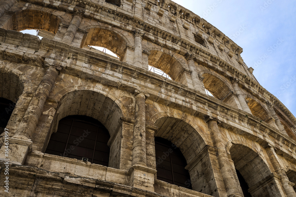 Rome, Italy. Famous Colosseum, Flavian Amphitheatre. Ancient landmark.