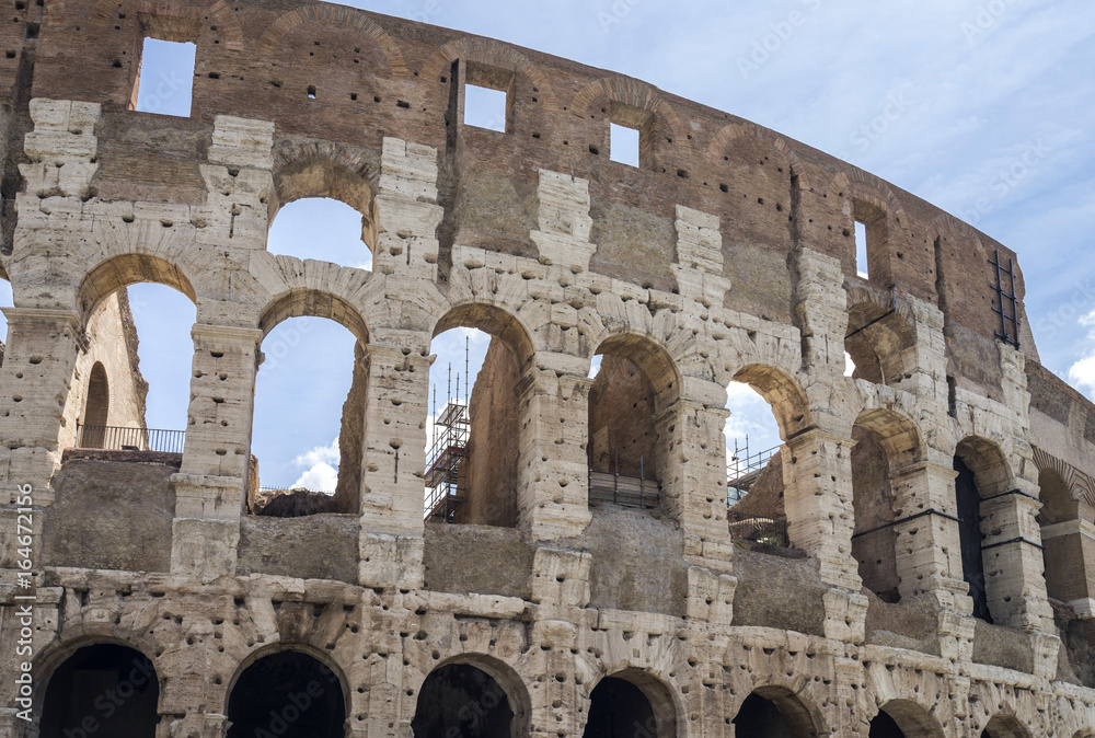 Rome, Italy. Famous Colosseum, Flavian Amphitheatre. Ancient landmark.