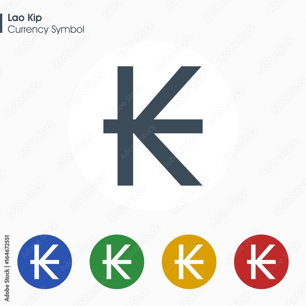 Obraz premium Lao Kip sign icon.Money symbol. Vector illustration.