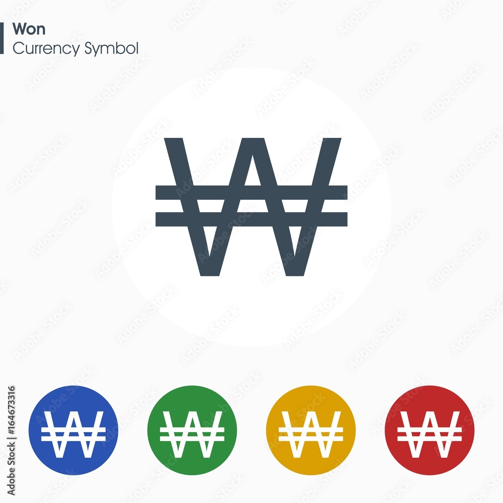 Won sign icon.Money symbol. Vector illustration. Won sign icon.Money symbol. Vector illustration.