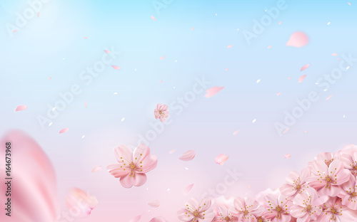 Romantic cherry blossom background
