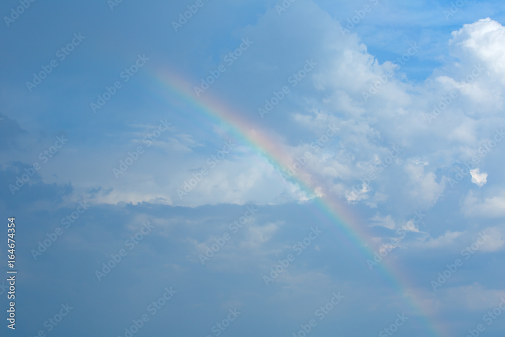 Sky image, where there are clouds and Rainbow. Background Sky image, where there are clouds and Rainbow. Background