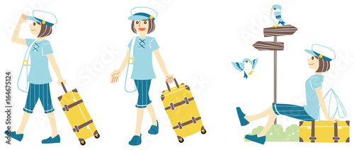 夏の一人旅　女性