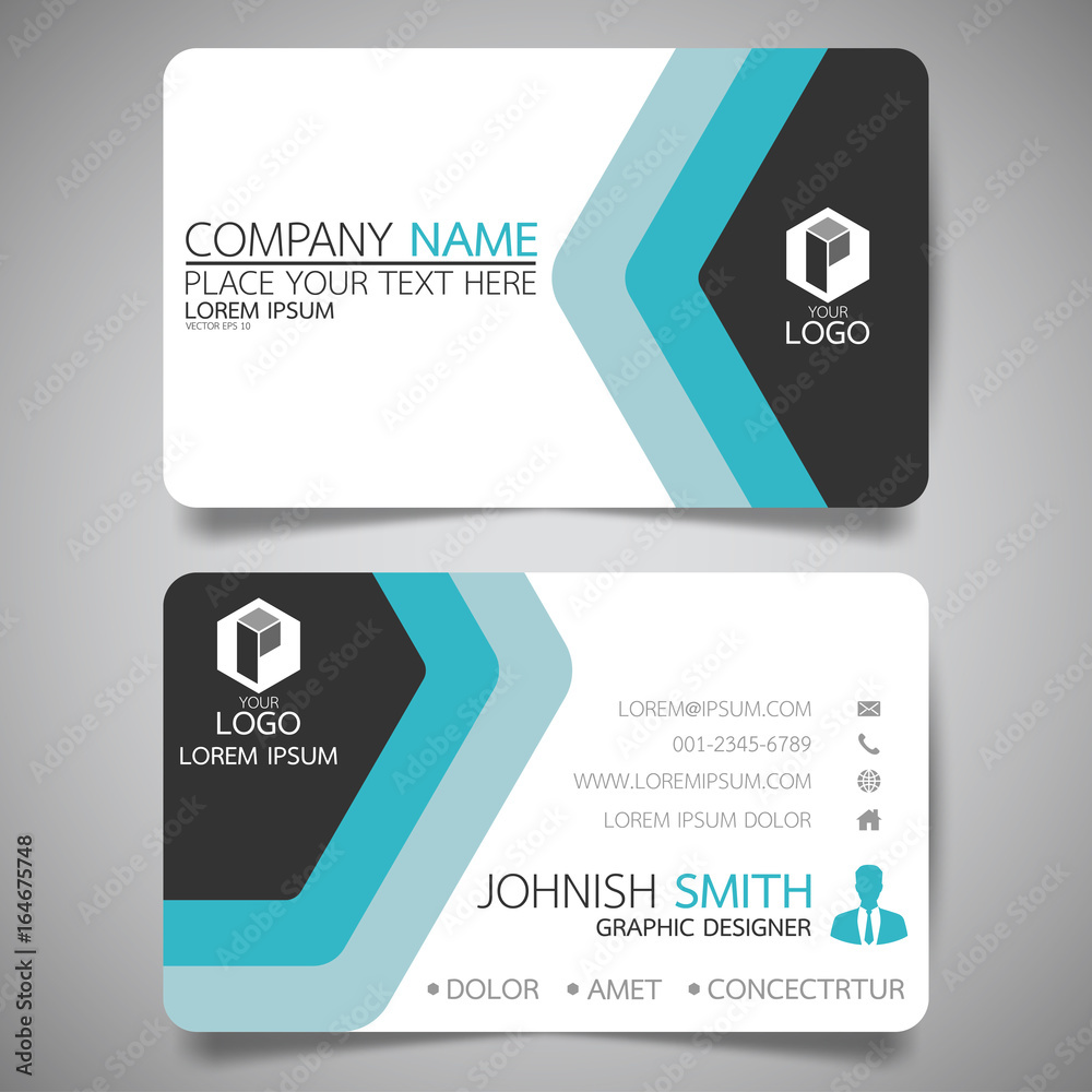 Blue modern creative business card and name card,horizontal simple clean template vector design, layout in rectangle size. Blue modern creative business card and name card,horizontal simple clean template vector design, layout in rectangle size.